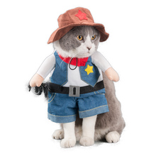 Funny Pet Cat Costumes Cowboy Western Cosplay Suit Halloween Christmas Party Apparel Clothes For Puppy Dog Costume for a cat 2024 - buy cheap