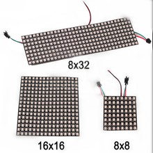СВЕТОДИОДНЫЙ цифровой гибкий панельный светильник WS2812B, 5 в пост. Тока, 16*16/8*8/8*32 пикселей, 1 шт./лот 2024 - купить недорого
