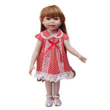 Ropa para muñecas, vestido rojo, falda, accesorios de juguete, se ajustan a muñecas de niña de 18 pulgadas y muñecas de bebé de 43 cm, c587 2024 - compra barato