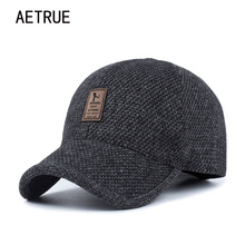AETRUE Men Snapback Baseball Cap Brand Bone homme Earflaps Dad Hats For Men Gorras Casquette Chapeau Thicken Warm Winter Hat 2024 - buy cheap