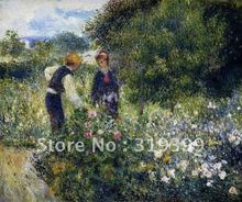 Pintura al óleo sobre lienzo de lino, recogida de flores por pierre auguste renoir, Envío Gratis por DHL, hecho a mano, calidad de museo 2024 - compra barato