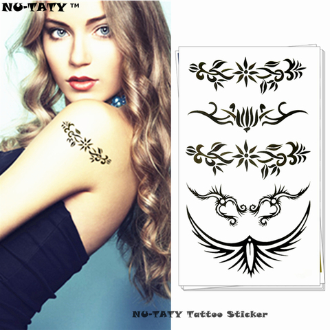 Nu-TATY Black pattern Temporary Body Art Flash Tattoo Sticker 10*17cm Waterproof Henna Fake Tatoo Car Styling Tatto Sticker 2022 - купить недорого