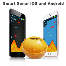 Inventor Dos Peixes sem fio Bluetooth Inteligente para iOS e Android App Sonda Sonar fishfinder sonar echo 50 m/130ft Mar peixe Detectar 2024 - compre barato