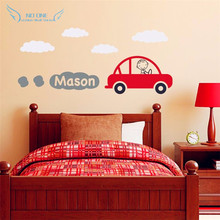 Car Decal with Personalized Boys Name Vinyl Wall Art - Children Wall Mural Baby Kids Room Wall Sticker Home Decor Fashion Design 2024 - buy cheap