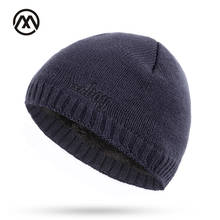 New autumn winter men's knit hats plus velvet thick warm and comfortable loose delicate embroidery xhboy caps skullies beanie 2024 - buy cheap