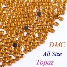 Все размеры! Topaz, DMC стразы горячей фиксации стеклянные кристаллы Камни горячей фиксации утюгом с клеем 2024 - купить недорого