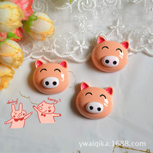 10pcs/lot new Resin lovely pig Cabochons Flat Back Hair Bow Center Deco Frame Crafts 25*24mm 2024 - buy cheap