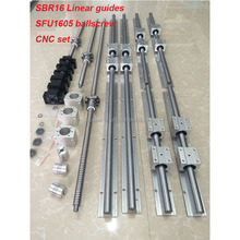 SBR16 linear guide rail 6 sets SBR16 - 300/1000/1300mm + ballscrew SFU1605 - 300/1000/1300mm + BK12 BF12 + Nut housing cnc parts 2024 - buy cheap