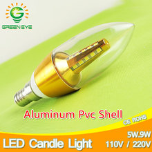 Candle LED Bulb E14 9w 5w Aluminum Shell LED Light Lamp 110V 220V E14 Golden Silver Cool Warm White Ampoule Lampara Led SMD 5730 2024 - buy cheap