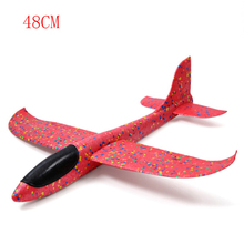 Kids Airplane Glider 48CM Foam Plane Hand Throw Flying Glider Aeroplane Colorful Airplane Outdoor Sports Foam Fun Toys TY0373 2024 - купить недорого