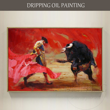 Professional Artist Hand-painted High Quality Spain Sport Bullfight Oil Painting on Canvas Bullfight Portrait Oil Painting 2024 - buy cheap