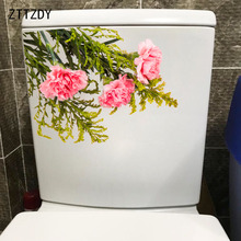 ZTTZDY-pegatina de clavel rosa para decoración del hogar, T2-0670 de decoración de WC, 22,5x18CM 2024 - compra barato