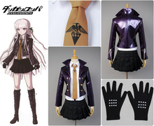 DanganRonpa Kirigiri Kyouko-uniforme de Cosplay para niñas, chaqueta superior, camisa de manga corta y falda, disfraz de Halloween 2024 - compra barato