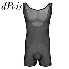 Mens Mesh See Through Sheer Jockstrap Bodysuit Sleeveless One Piece Swimsuit Leotard Bodywear Underwear Jumpsuits 2024 - buy cheap