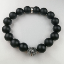 Thomas Style BIG Matte Obsidian Eagle Black Zircon Beads BRACELET, Talisman Rebel Heart Style Jewelry for Men TS B277 2024 - buy cheap