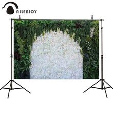 Allenjoy photography backdrop floral Flower wall Plant White Wedding joy backdrop photocall photobooth studio shoot fabric 2024 - buy cheap