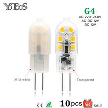 10pcs lot G4 Led 12v Lamp Bulb Light 220V 240V AC DC SMD 2835 LEDs Lights 360 degree Replace g4 Halogen Lamps For Home Lighting 2024 - buy cheap