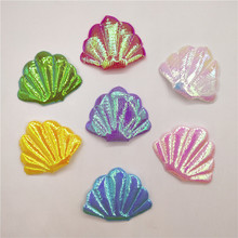 70pcs/lot 4.8*4cm Shiny Shell Padded Appliques for DIY Accessories Craft Handmade Decoration And hair Clip Accessories 2024 - buy cheap