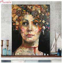 Full 5D Diy Diamond Painting abstract lady cross stitch kits resin full Diamond Embroidery woman mosaic Christmas decor gift 2024 - buy cheap