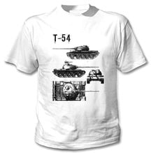 Famous Brand Design Summer New Print Man Cotton Fashion Men'S T-54 Soviet Wwii Tank White Cheap Tops Tees Shirts 2024 - buy cheap