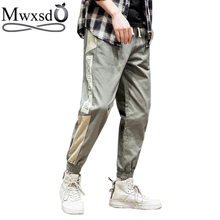 Mwxsd brand 2019 Casual men cotton cargo pants mens slim fit pencil Pants male harem pants ankle-length Trousers streetwear 2024 - buy cheap