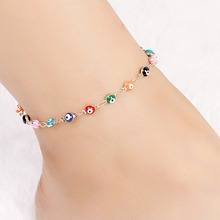 Bohemian Colorful Turkish evil Eyes Beads Anklets for Sandals Bracelets Anklets Woman Summer Ocean Beach Ankle Foot Jewelry 2024 - buy cheap