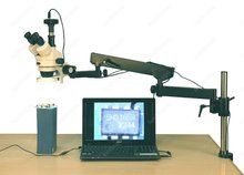 Microscópio articulado de braço -- amescopo suprimentos 3,5x-90x 144-led, braço articulado, microscópio estéreo com zoom + câmera digital de 5mp 2024 - compre barato