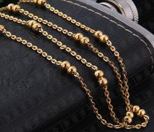 Best price 100 Meter Thin Stainless Steel Lovely Chain with Beads Chain Jewelry Finding /Marking Chain For DIY  Women 2024 - buy cheap