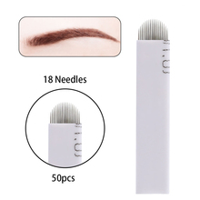 18 Needle Curved Semi Permanent Manual Eyebrow Tattoo Fog Eyebrow Microblading Blade Makeup cosmetic Disposable Needle Pen 50Pcs 2024 - buy cheap