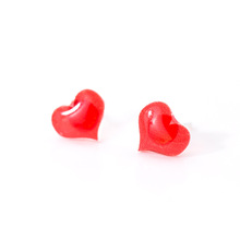 MloveAcc милые серьги-гвоздики в форме сердца для девочек из стерлингового серебра 925 пробы с красными ушками корейские Ювелирные изделия Подарки 2024 - купить недорого
