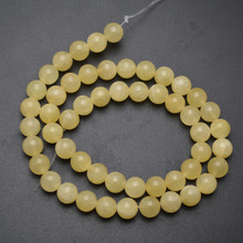 4mm~12mm Natural Yellow Stone Smooth Round Loose Beads 2024 - buy cheap