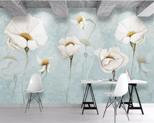 Beibehang-papel pintado para sala de estar, moderno, moderno, pequeño, flor fresca pintada a mano, pintura decorativa familiar, pared, papel tapiz 3d 2024 - compra barato