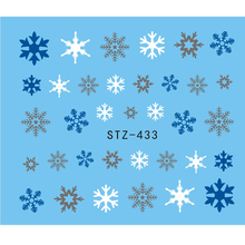 1 лист черно-белые наклейки для дизайна ногтей градиентные снежинки зимние дизайнерские наклейки Переводные инструменты украшения слайдеры JISTZ433 2024 - купить недорого