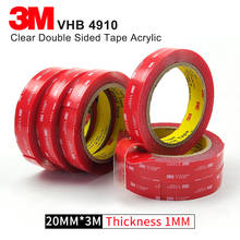 Clear Acrylic  Tape 3M VHB 4910 Heavy Duty Double Sided Adhesive,High temperature transparent acrylic foam tape Size 20mm*3m 2024 - buy cheap