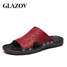 2019 New Arrival Fashion Summer Men Flip Flops Sandals Men Leather Shoes Casual Sandalias Men Beach Shoes Design Men's Sandals 2024 - buy cheap