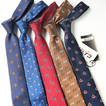 Полиэфирный жаккардовый тканый мужской классический галстук тощий 6 см роскошный галстук мужской животный деловой, для жениха аксессуары для галстуков 2024 - купить недорого