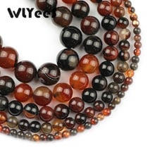 WLYeeS-perlas de cornalina de sueño de piedra Natural, espaciador suelto redondo, Bola de 4-12mm para joyería de mujer, fabricación de pulseras, hilo de 15 pulgadas 2024 - compra barato