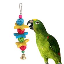 Parrot Toy Colorful Wood Star Rattan Ball Birds Parakeet Decorative Hanging Cage 2024 - buy cheap