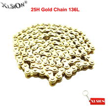 XLSION-cadena de oro de 136L, 25H, para motor de 2 tiempos 47cc 49cc, Mini Moto Dirt ATV, bicicleta de bolsillo, Go Kart 2024 - compra barato