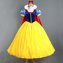 Princess Snow Golden Women Long Dress Girl Snow White Cosplay Costume Custom-Made 2024 - buy cheap