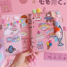 1pc Cute Creative cartoon DIY note book Sweety Girl travel diary plan notebook loose-leaf notebook A6 2024 - buy cheap