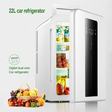 Двухъядерный мини-холодильник 22L с ЧПУ для автомобиля/дома, с одной дверью, для студенческого общежития, маленький холодильник DC12v/AC220V, 1 шт. 2024 - купить недорого