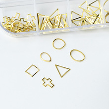 1 коробка металлическое кольцо золотые, серебряные, полые кольцо Маникюр DIY треугольник сплава патч 3D Nail Art декоративная наклейка для ногтей советы 2024 - купить недорого
