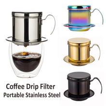 1set Portable Stainless Steel Coffee Drip Filter Coffee Maker Infuser Vietnam Style Coffee Mug Cup Strainer Coffee Tools 2024 - buy cheap