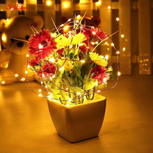 Fio de cobre com led para decoração de natal, 1.5/3/6m, 10/20/40leds, guirlanda, luz de fadas, para interior de ano novo, natal, casamento, decoração 5z 2024 - compre barato