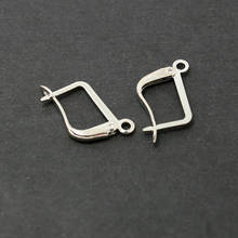 Top Selling 9*13mm White K Ear Hook Earring Findings 12pcs/lot Rhodium Plated Earring Clasp Hook FRB016-69 2024 - buy cheap