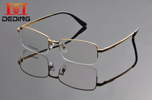 2015  DeDing Titanium men women fashion spectacle optical eyeglasses Titanium  half rim eye glasses female Titanium frame DD0978 2024 - buy cheap