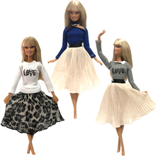 NK-vestido de muñeca con estampado informal para niñas, traje bonito para muñeca Barbie, Top de moda, el mejor regalo, 3 juegos por lote, 5X 2024 - compra barato
