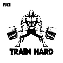YJZT 15.6*14.2CM Interesting Fitness Train Hard Bodybuilder Decor Car Stickers Vinyl Graphic C12-0870 2024 - buy cheap