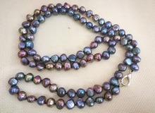 33'' 84cm Women Jewelry natural pearl 10mm black brown green purple baroque freshwater pearl long necklace gift 2024 - buy cheap